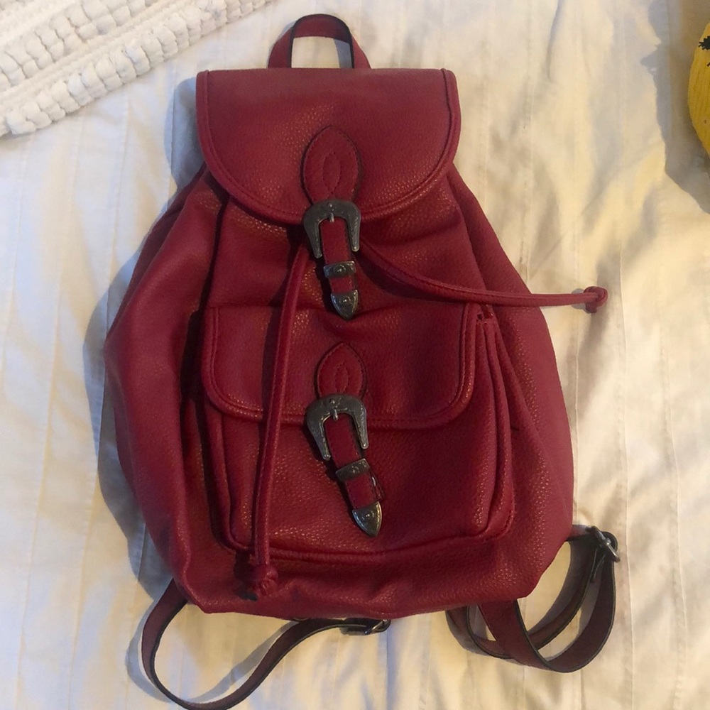 Red Urban Outfitters pleather Backpack NEVER WORN